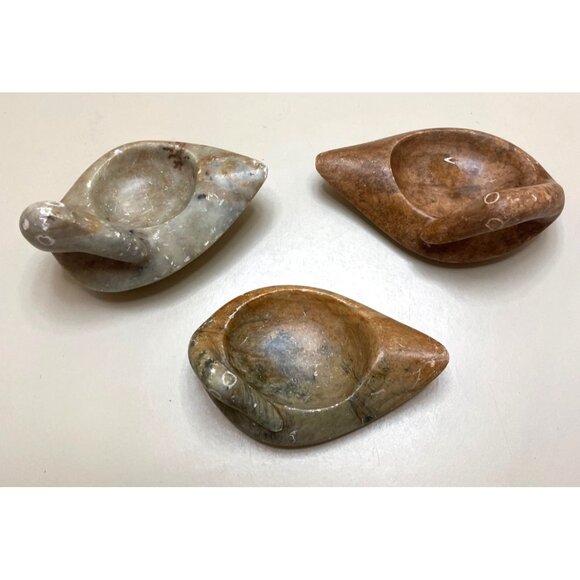 Vintage Hand-Carved Soapstone Duck Figurines Set Of 3 - Picture 3 of 9